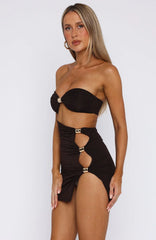 Sundown Strapless Mini Dress Chocolate