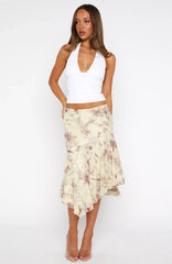 Summer In Bali Midi Skirt Golden Dusk
