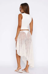 Milan Mornings Lace Maxi Skirt Off White