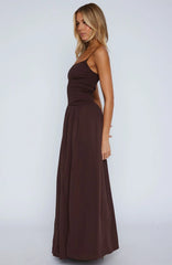 Too Many Questions Maxi Dress Chocolate