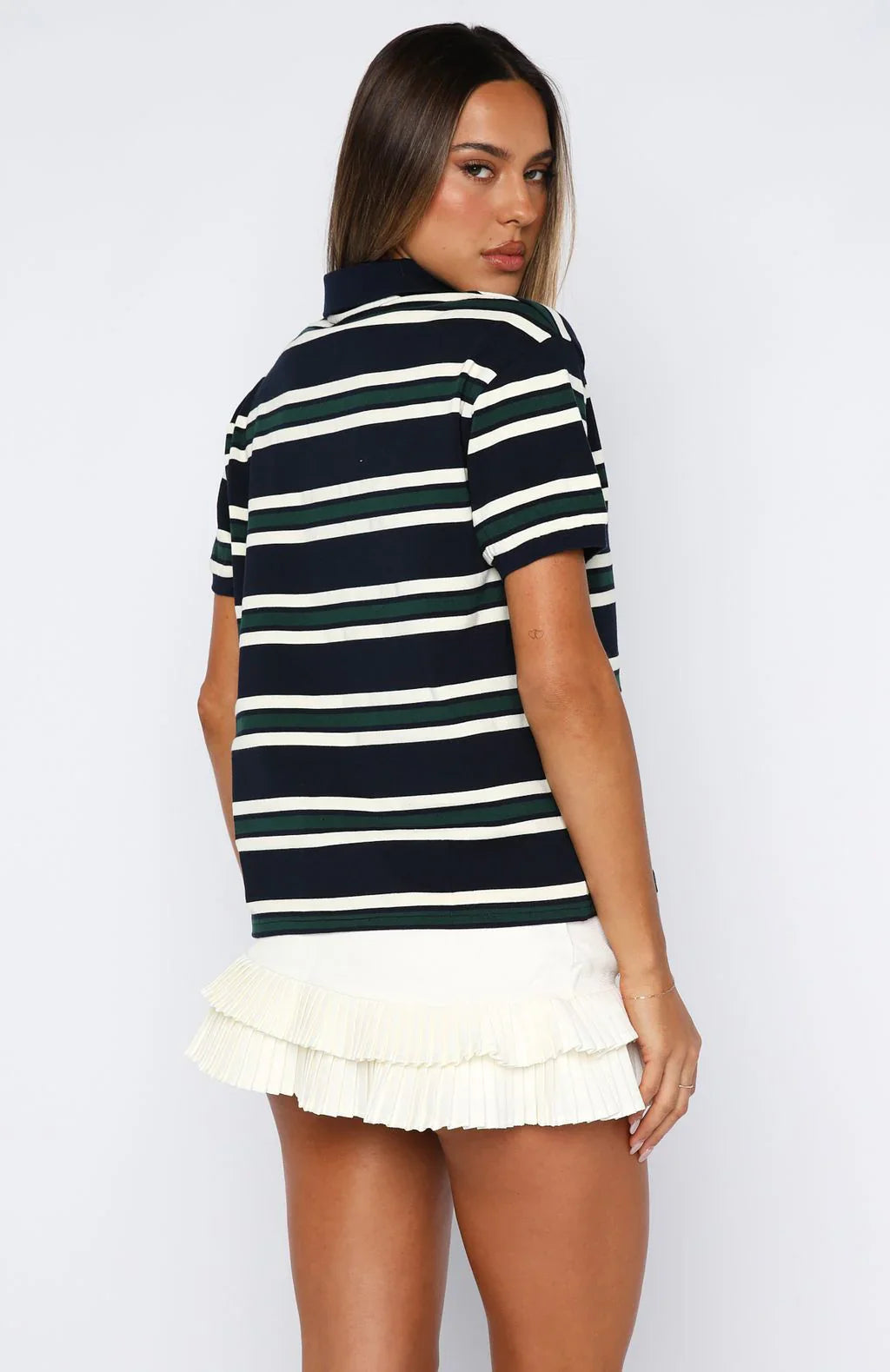 Make Your Move Polo Tee Navy Stripe